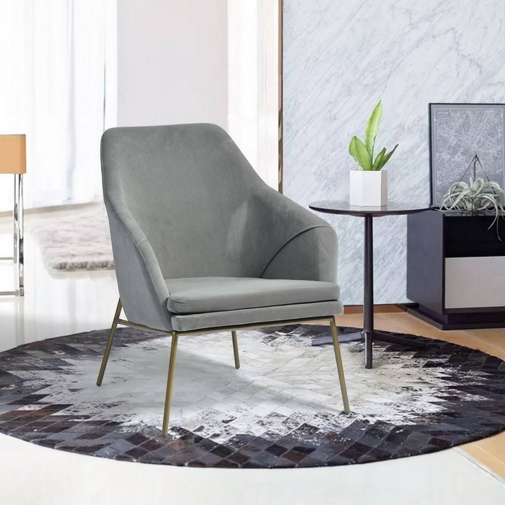 Blue Frosted Velvet Accent Chair K87280