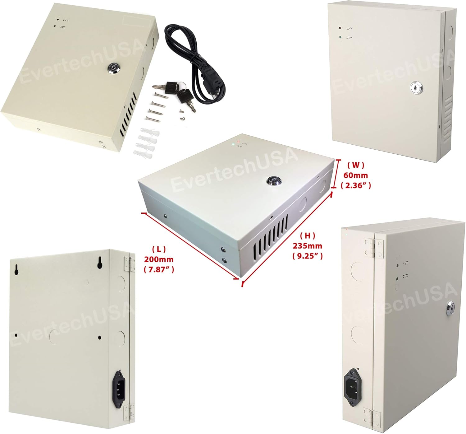16 Channel 12 Volt DC Output CCTV Power Supply Box with 18 Pcs. DC Male Pigtail O38404