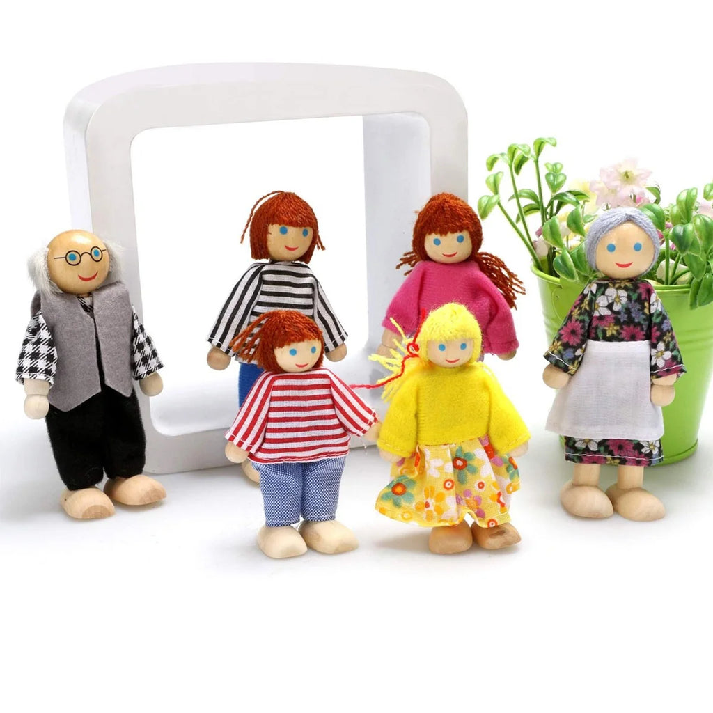 Wooden Dollhouse Furniture Set with Grandparents X808
