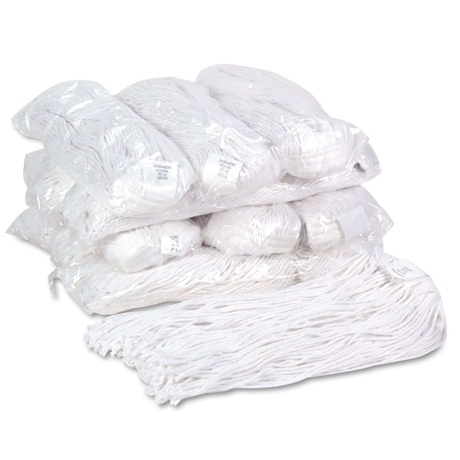 12/Carton White Rayon Wet Mop Heads U110