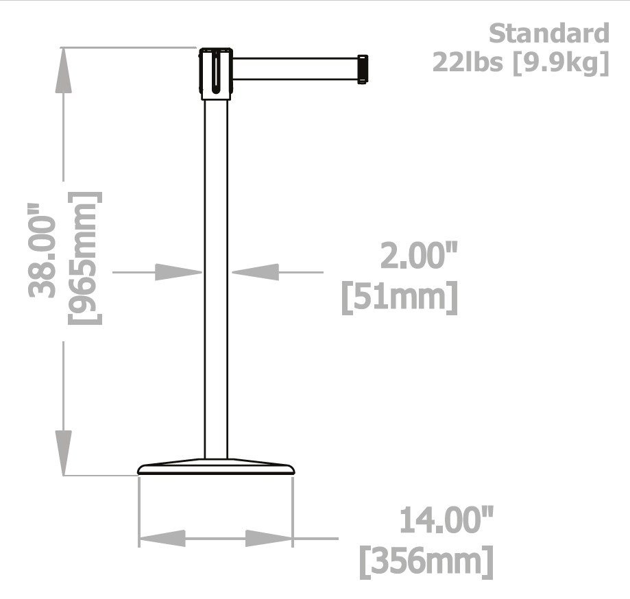 Blue Barrier Post with Belt, 7-1/2 ft. L X467903