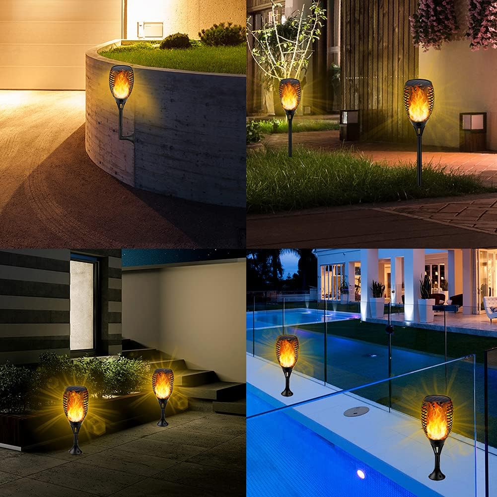 6Pack Solar Torch Lights with Flickering Flame Q180