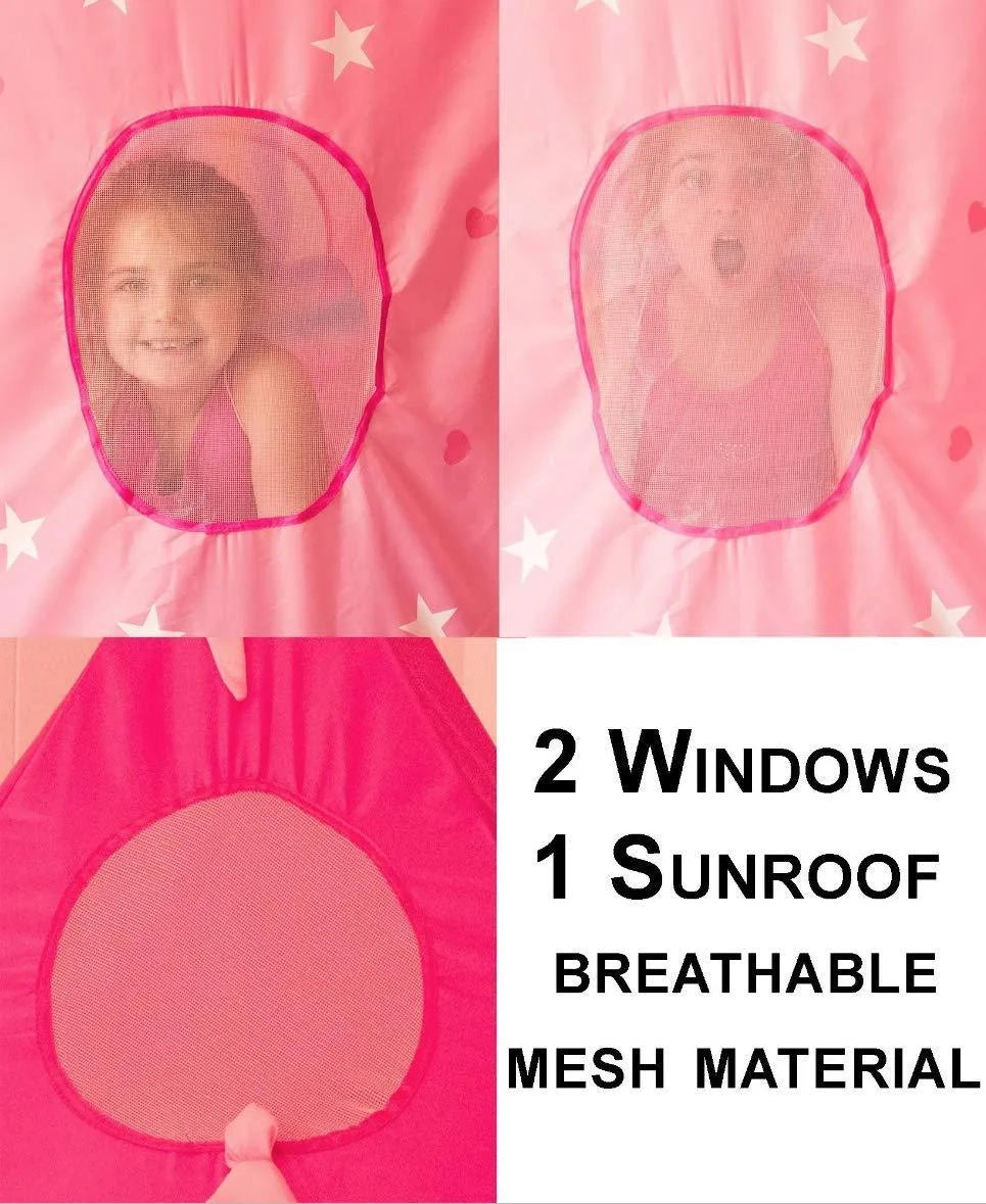 5-Piece Princess Castle Play Tent with Glow in The Dark Stars & Butterfly Dress Up Costume L1952