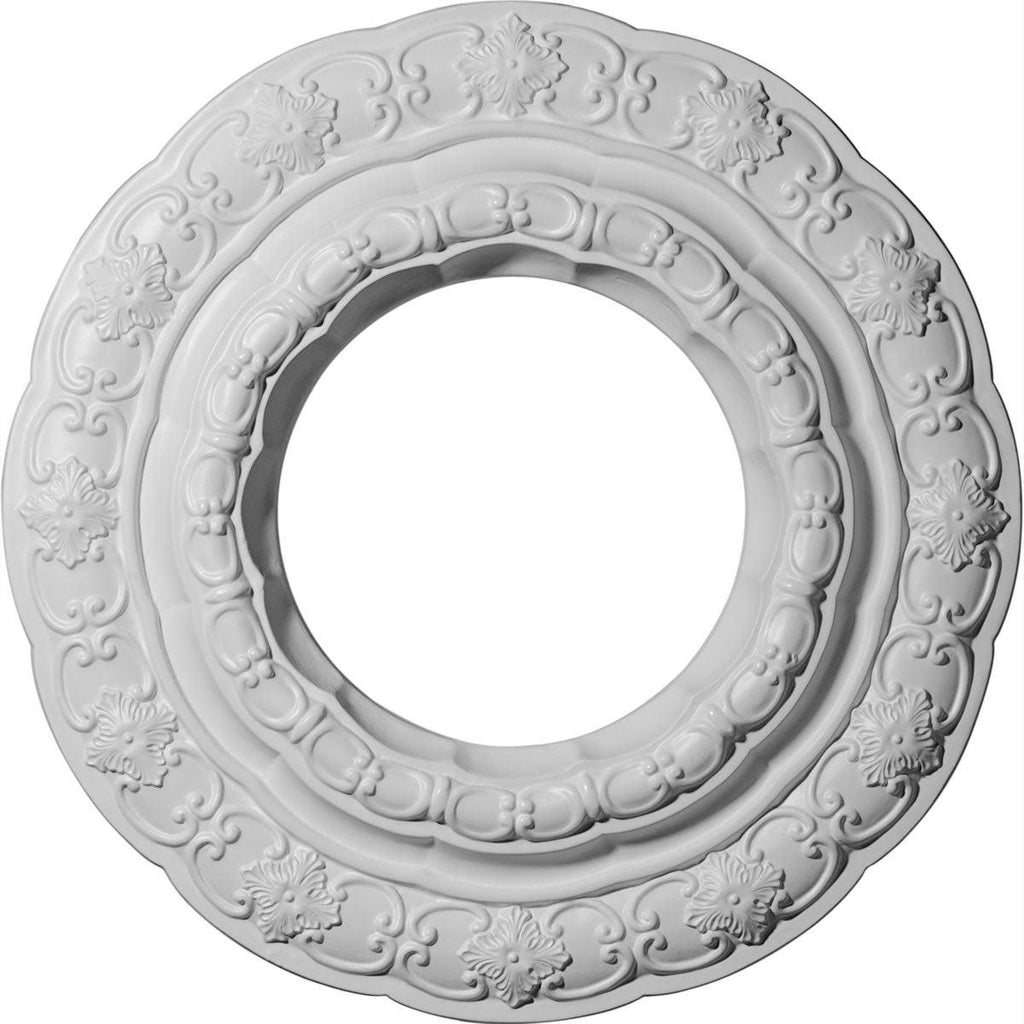 15 3/8x22OD x 7x22ID x 1x22P Ceiling Medallion Hand-Painted Mississippi Mud Crackle R487877