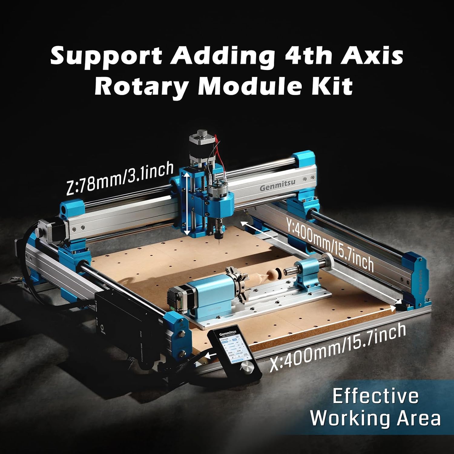 4040-PRO CNC Machine with 65mm Diameter Palm Trimmer Router V2240