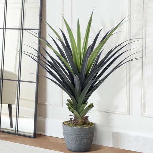 3ft Artificial Spiked Agave Plant, Faux Agave Plants UV Resistant Small Floor Plant V311