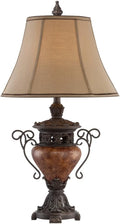 31.5" Bronze Brown Crackle Iron Metal Table Lamp U7415