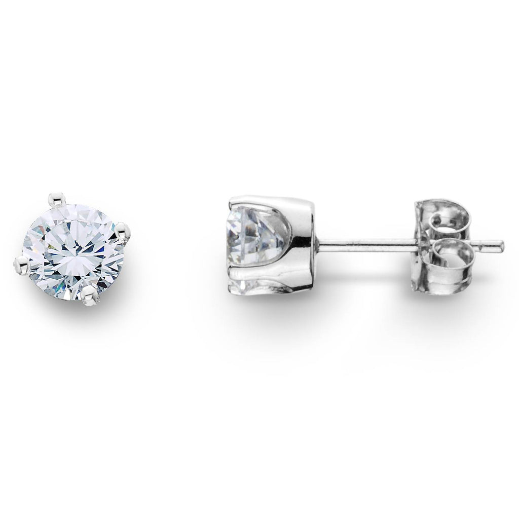 3/4ct Diamond Studs Earrings 14K White Gold A828
