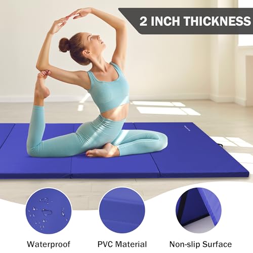 Blue 4'x8'x2" Extra Thick Gymnastics Mat X1112