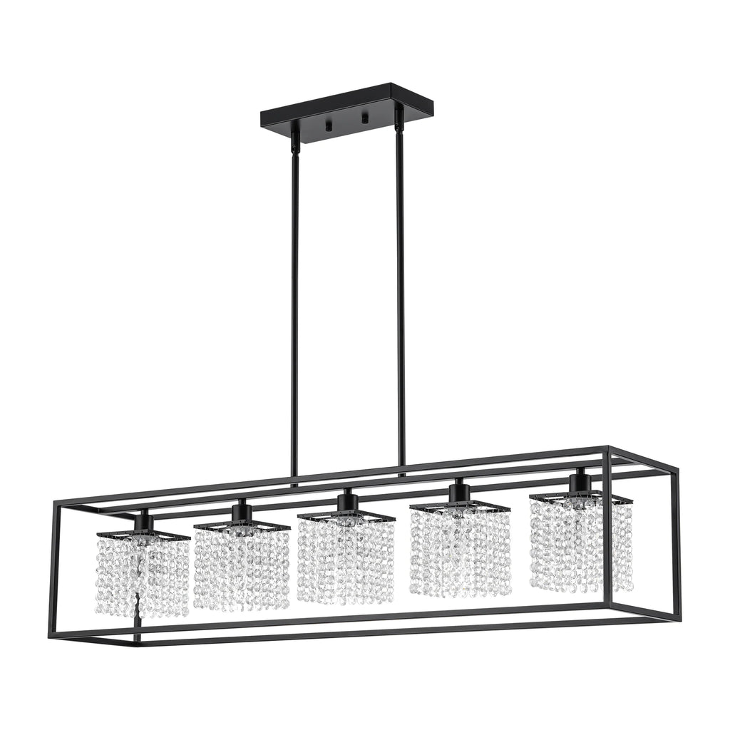 5-Light Crystal Rectangle Island Chandelier A8270