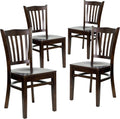 4 Pack Walnut Wood Restaurant Chair S42757