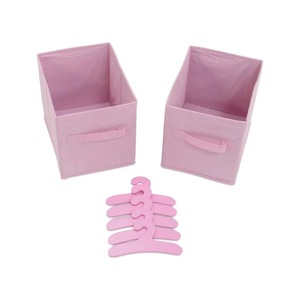 18 inch Doll Clothes Storage Closet Open Wardrobe Doll Furniture with 5 Doll Clothes Hangers J503