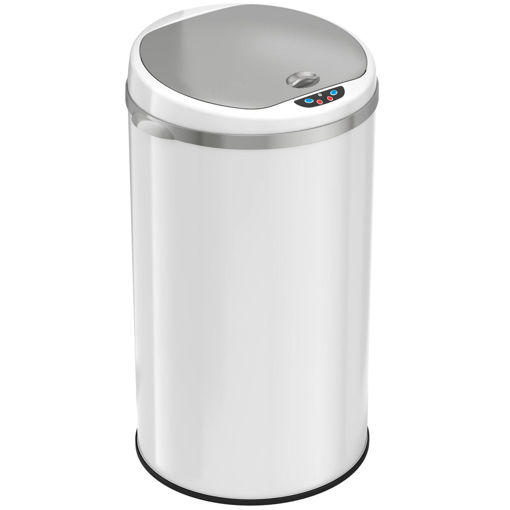 Pearl White 8 Gal Motion Sensor Trash Can G557529