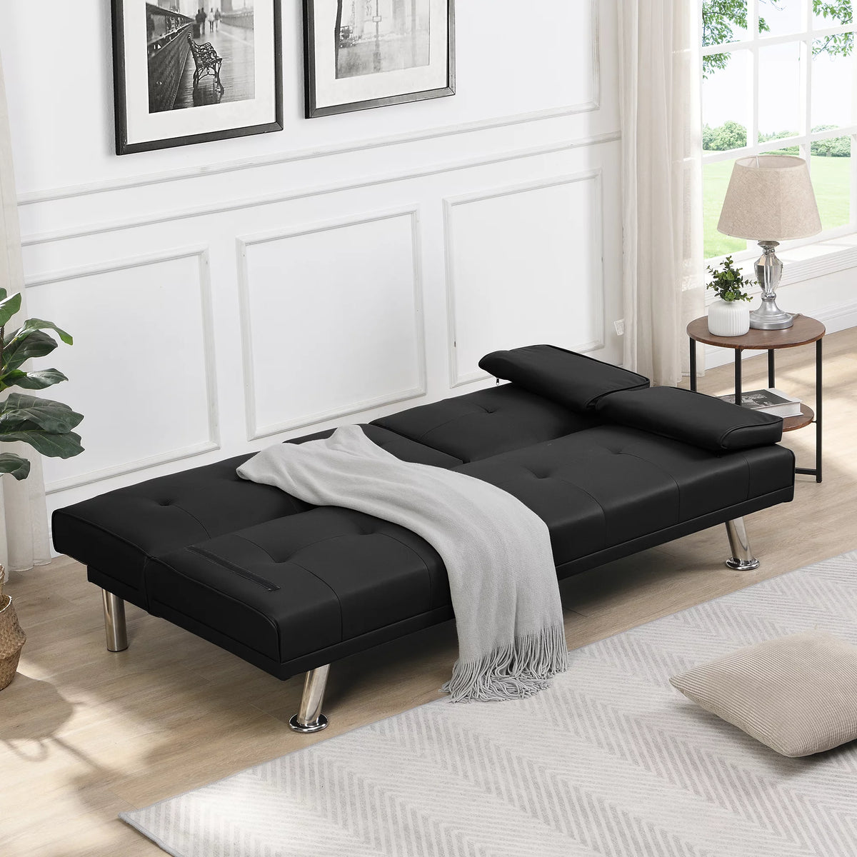Futon Sofa Bed with Removable Armrests G208693