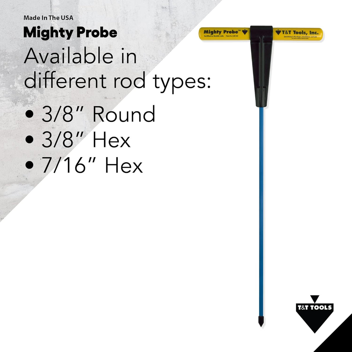 72-Inch Insulated Metal Soil Probe with T-Handle Steel Rod E10580
