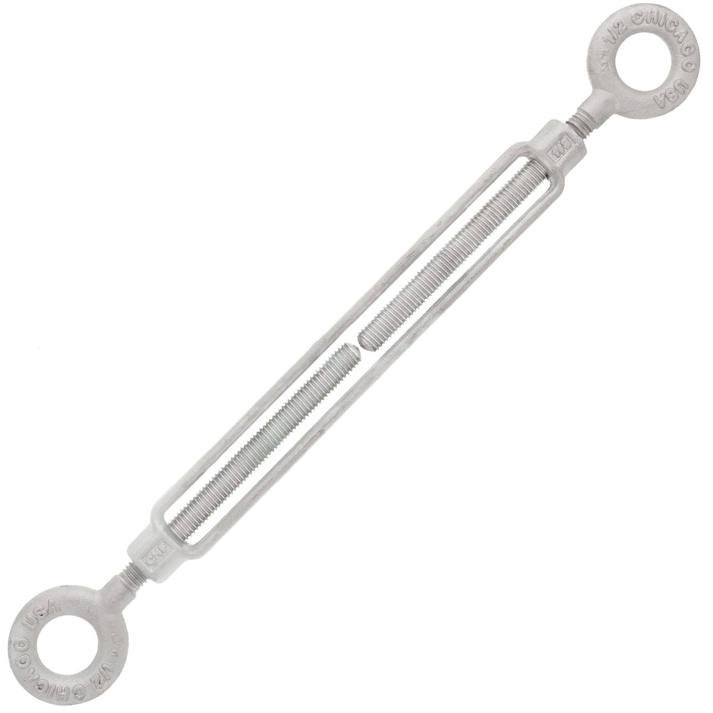 1/2 x 9 Hot Dip Galvanized Eye x Eye Turnbuckle A361