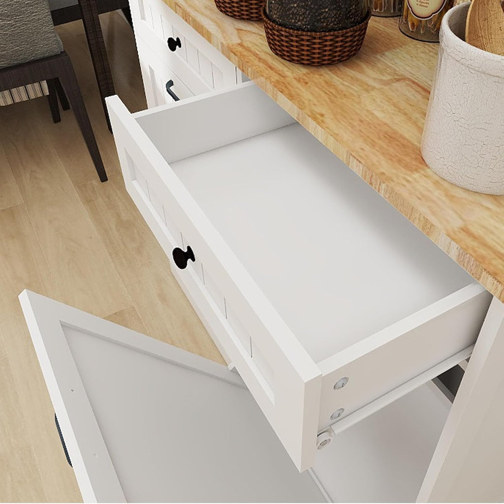 Double Tilt Out Trash Cabinet with Wood Tabletop K7466