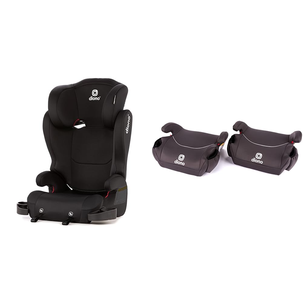 Pack of 2 Backless Booster Car Seats, Black X1735