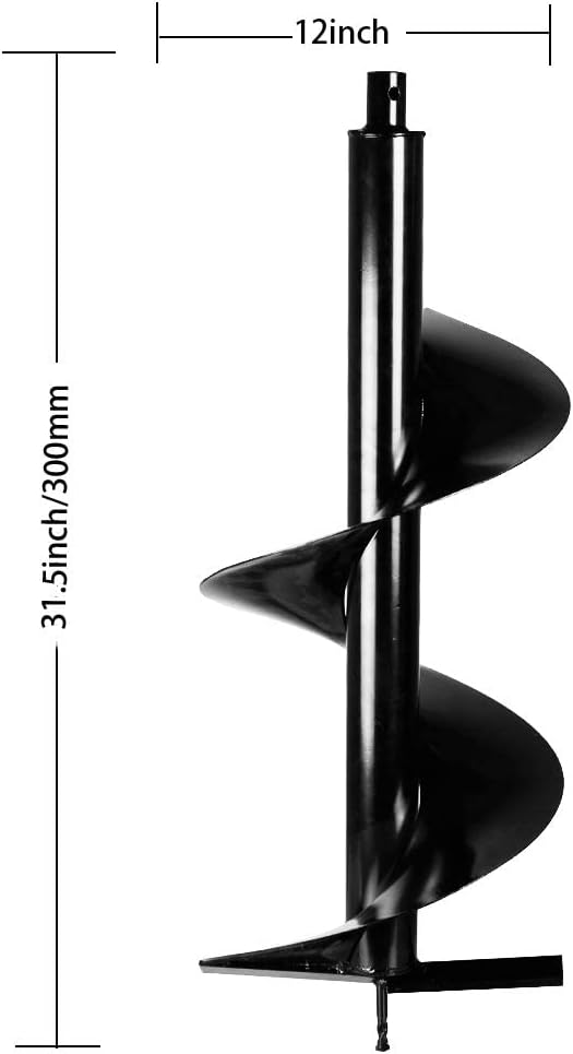 63CC Gas Powered Auger Post Hole Digger with 12 Inch Earth Auger Drill Bit B24262