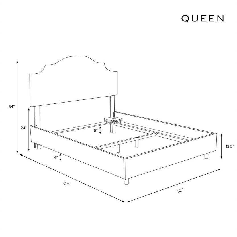 Queen Tufted Velvet White Bed I527754