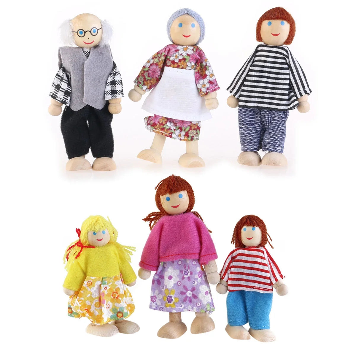 Wooden Dollhouse Furniture Set with Grandparents X808