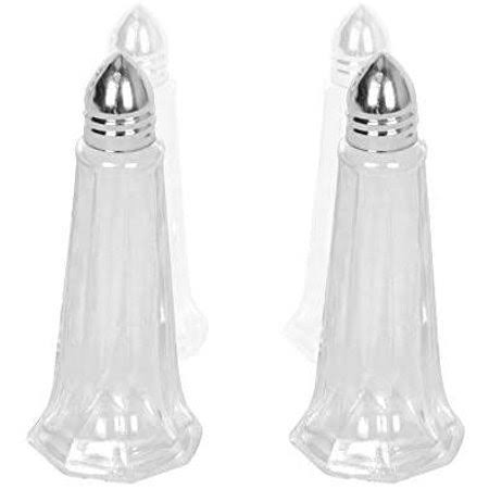 12 PC Glass Salt and Pepper Shakers with Silver Cap T1673