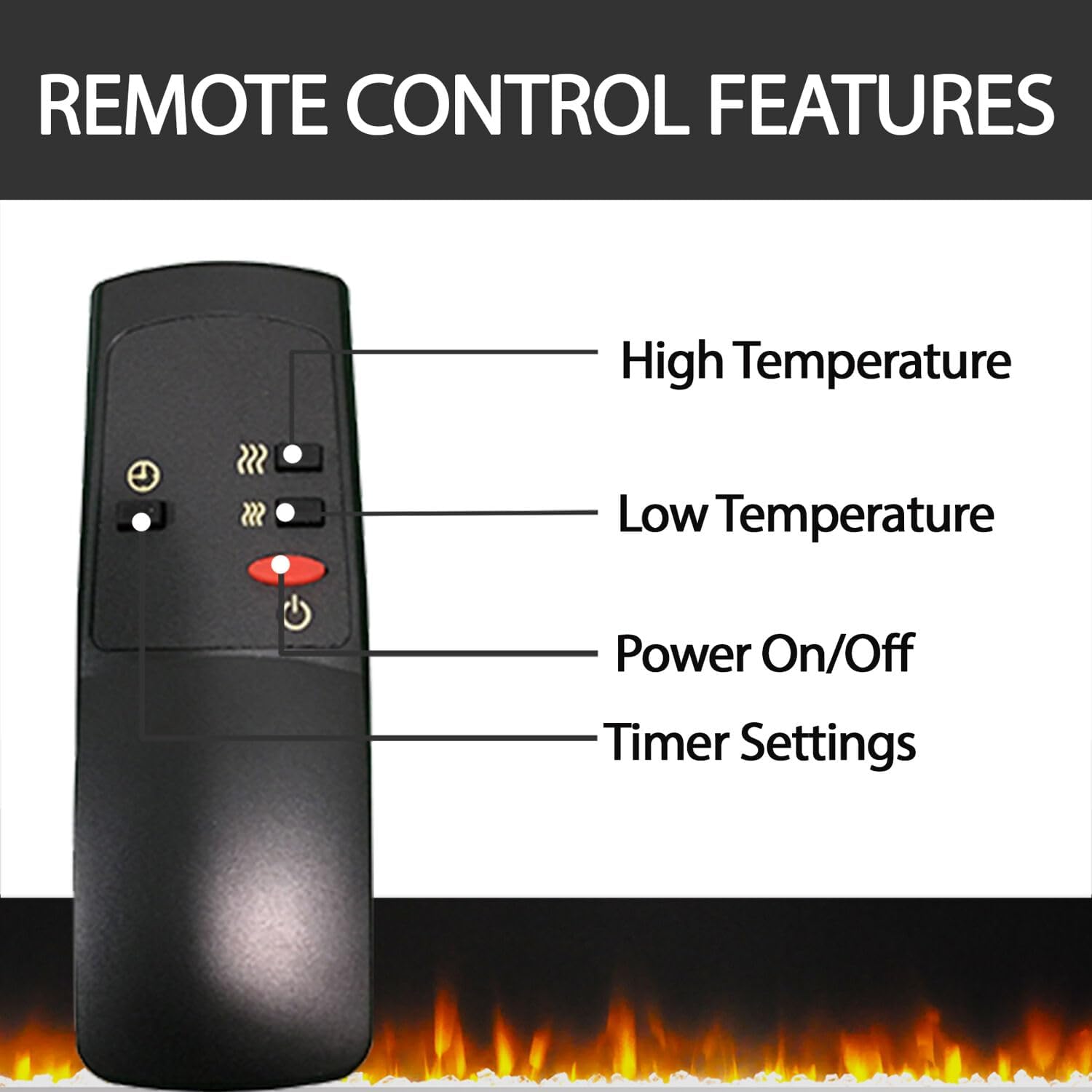 Black Steel Freestanding Electric Fireplace L310200