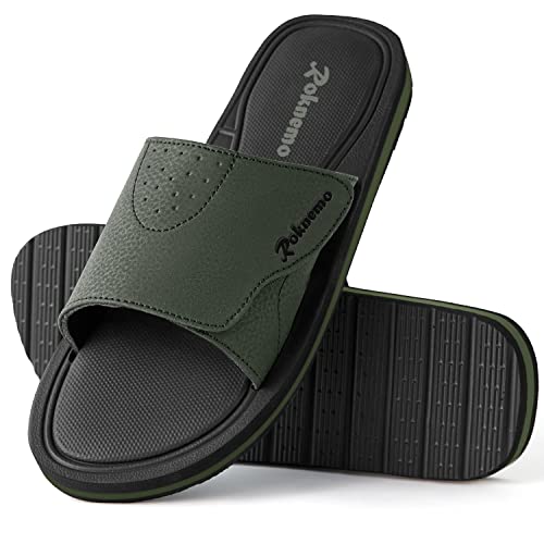Mens Slide Sandals with Memory Foam B2246