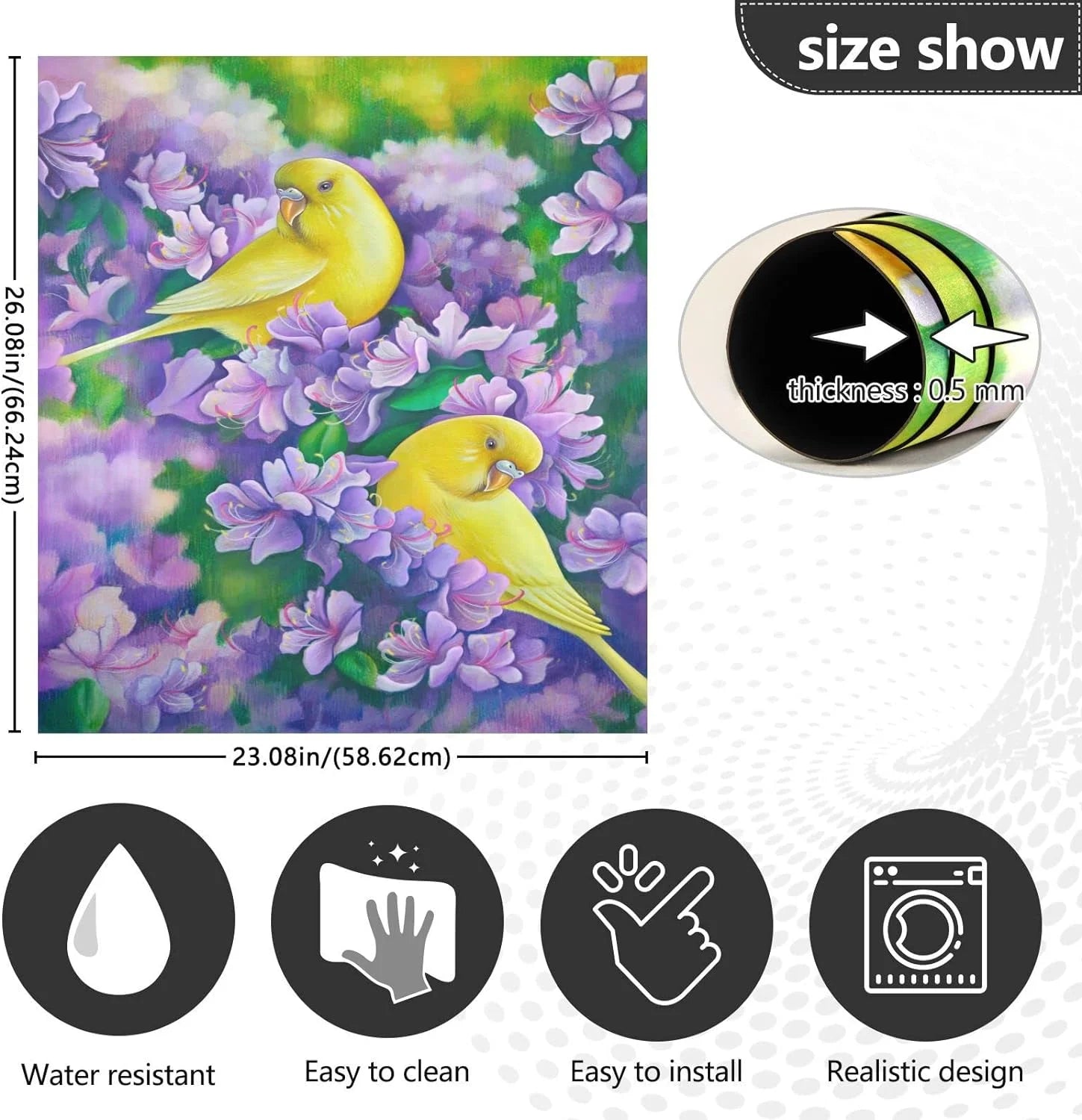 Yellow Parrots Magnetic Dishwasher Sticker 23x26in R568417