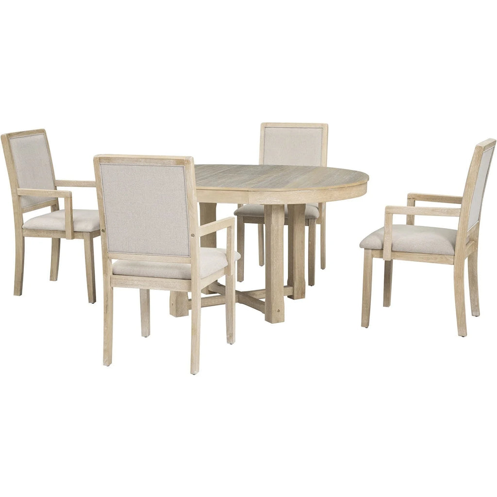 5-Piece Extendable Wood Dining Table Set W745