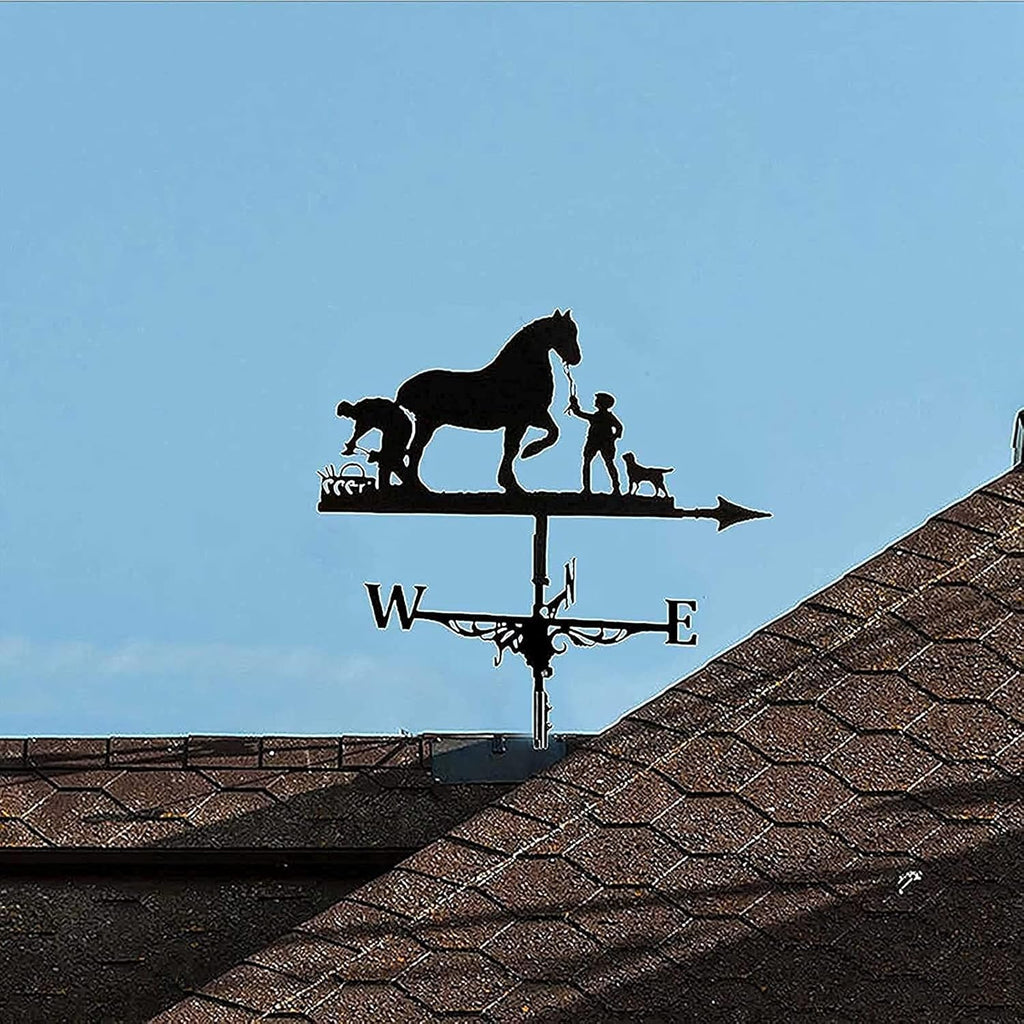 Retro Farmer and Horse Metal Weathervane S203609
