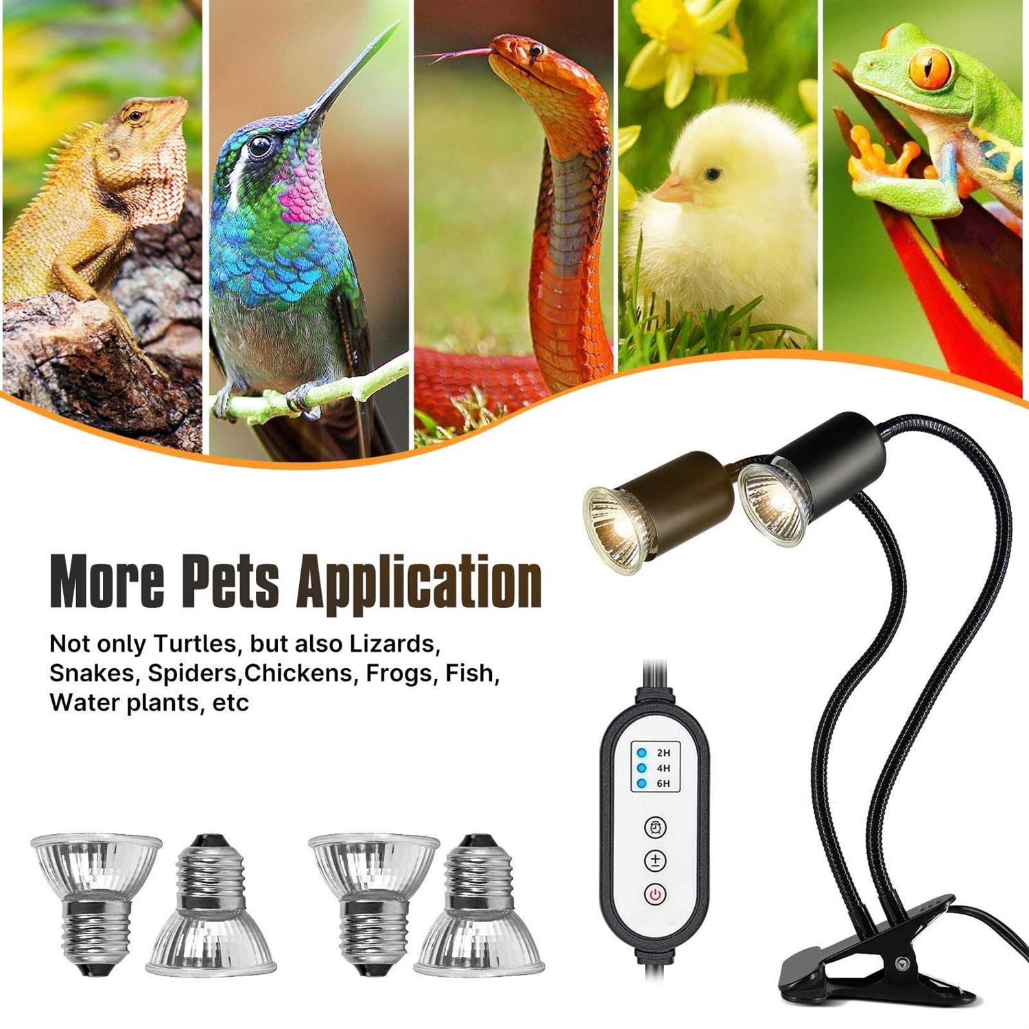 Dual-Head Reptile Heat Lamp with Cycle Timer U433074
