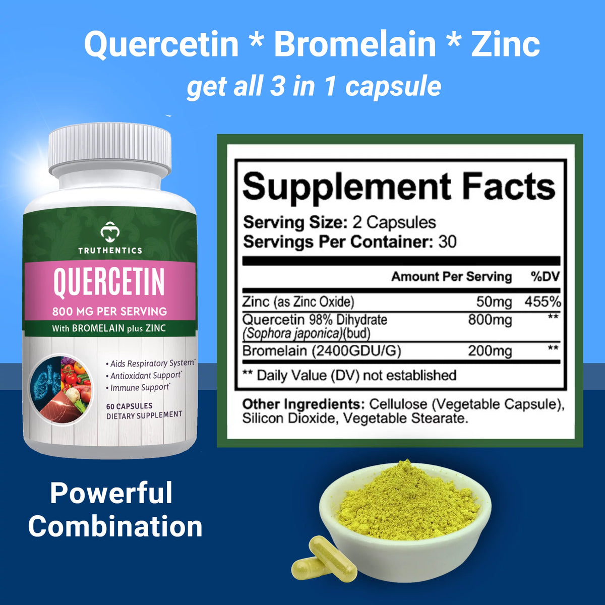Quercetin 800mg 120 Capsules Supplement N4832