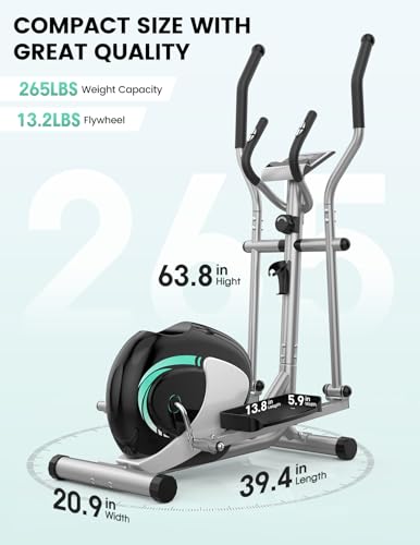 Compact Elliptical Exercise Machine with 8 Levels Adjustable Resistance Y42237