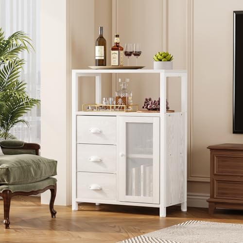Bathroom Floor Storage Cabinet with 3 Removable Drawers and 1 Door L872