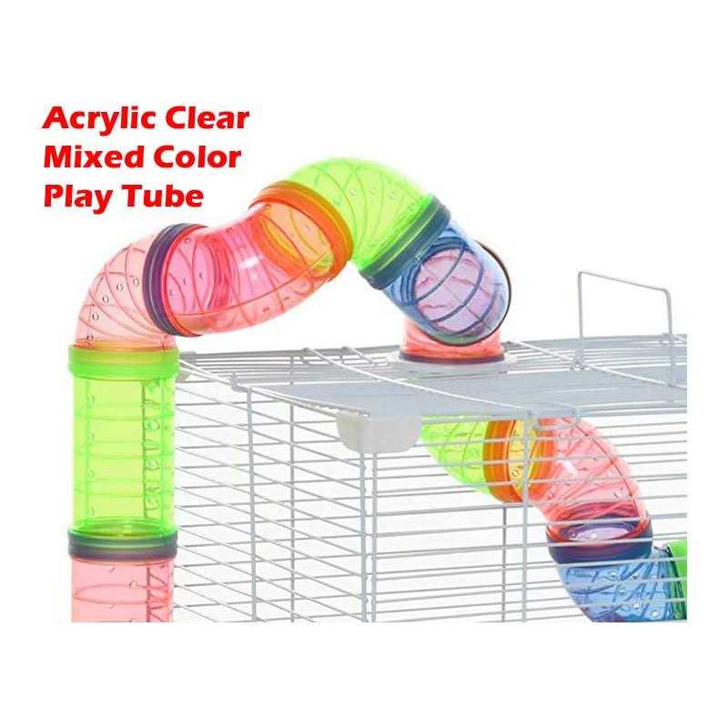 2 Levels Hamster Habitat Rodent Cage (Blue) Y696415