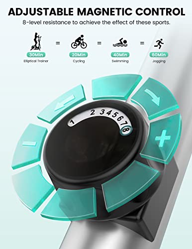 Compact Elliptical Exercise Machine with 8 Levels Adjustable Resistance Y42237