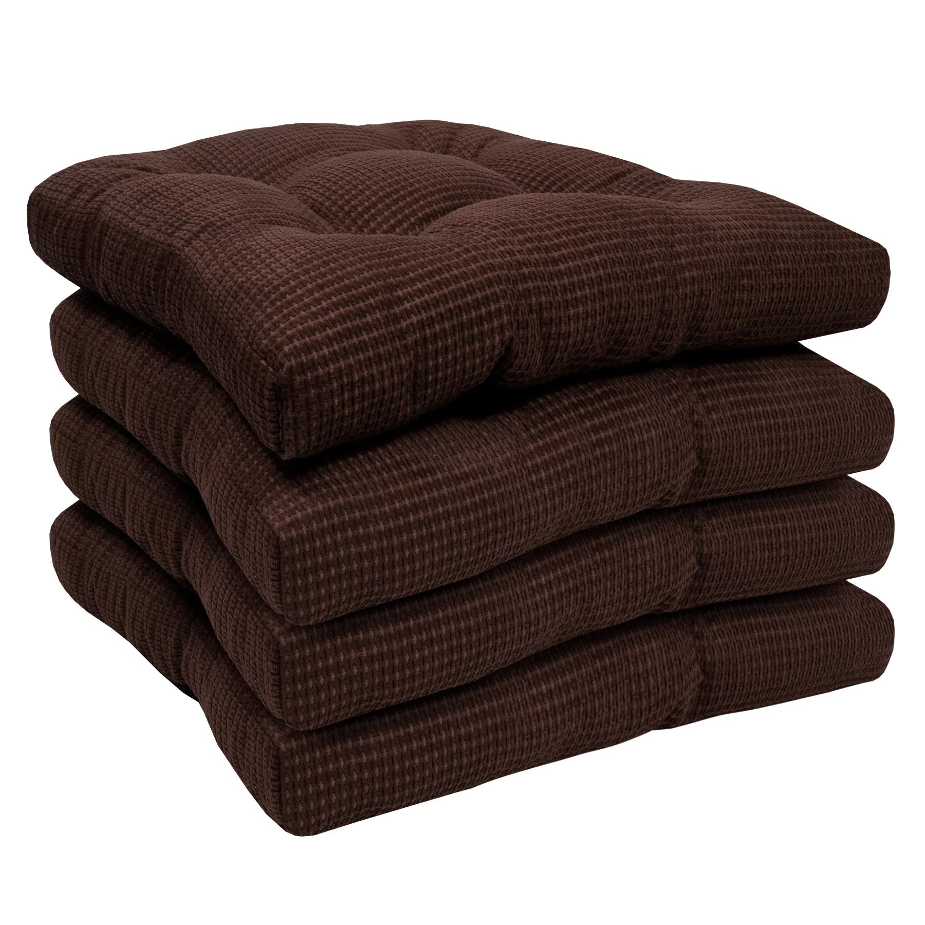 4 Pack Chocolate Memory Foam Chair Cushion Pad U490086