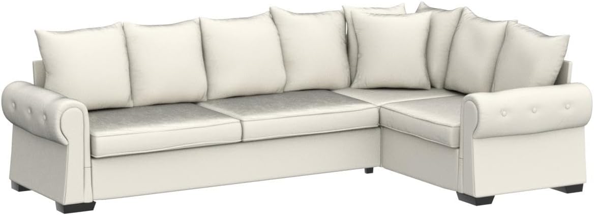 Beige Pull Out Sofa Bed with Folding Foam Mattress F97312