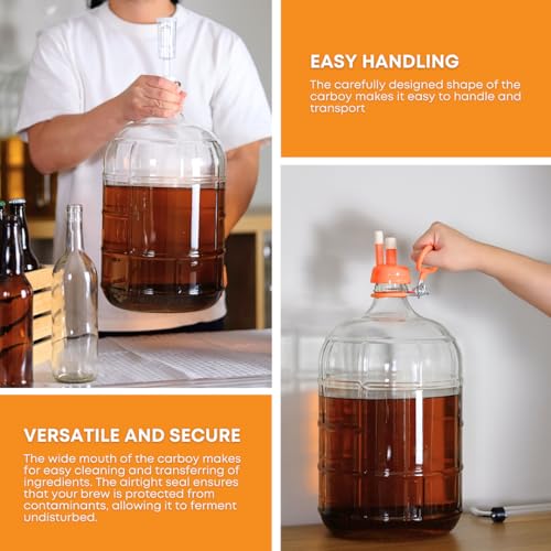3 Gallon Glass Italian Carboy with 30 mm Cork Neck Finish J12610
