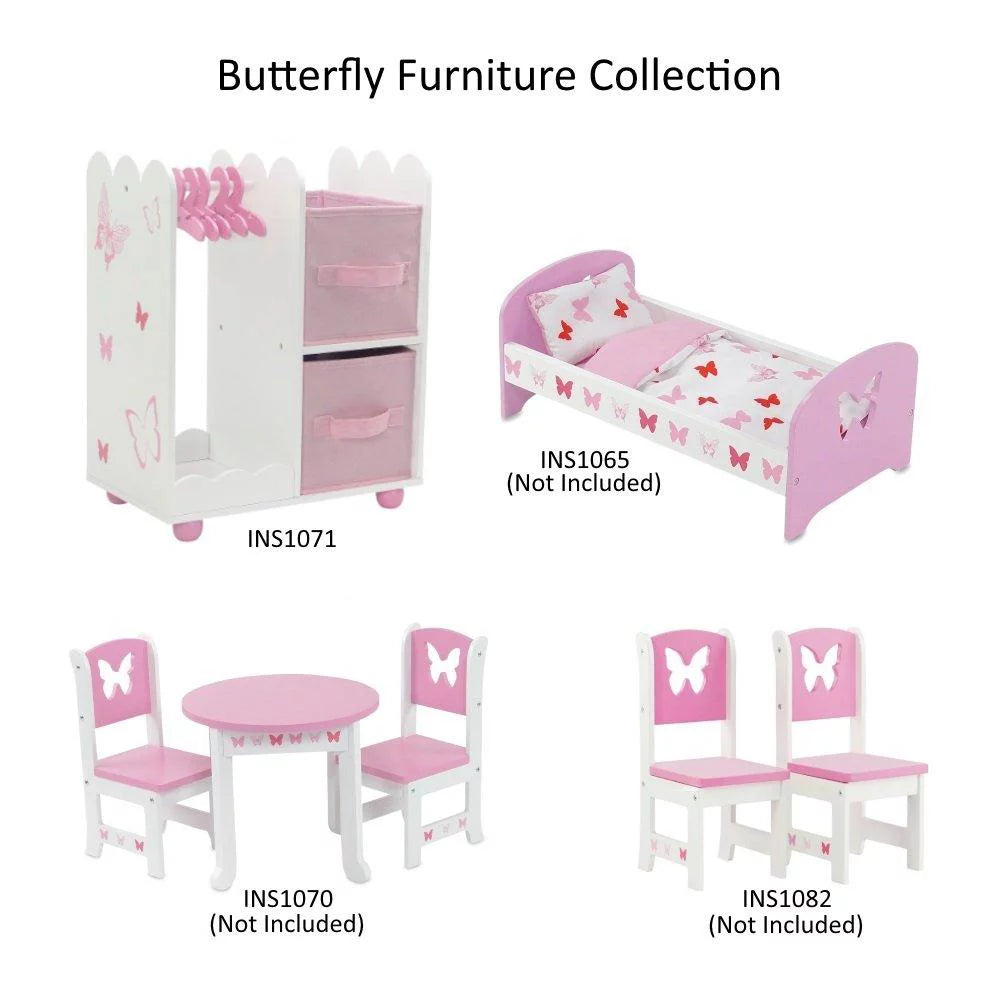 18 inch Doll Clothes Storage Closet Open Wardrobe Doll Furniture with 5 Doll Clothes Hangers J503