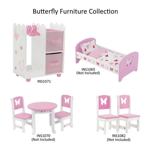 18 inch Doll Clothes Storage Closet Open Wardrobe Doll Furniture with 5 Doll Clothes Hangers J503