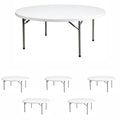 3 Pack 72 Round Heavy-Duty Granite White Folding Table M2368
