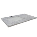 White Carrara Vanity Top with Left Side Rectangular Sink Q23363