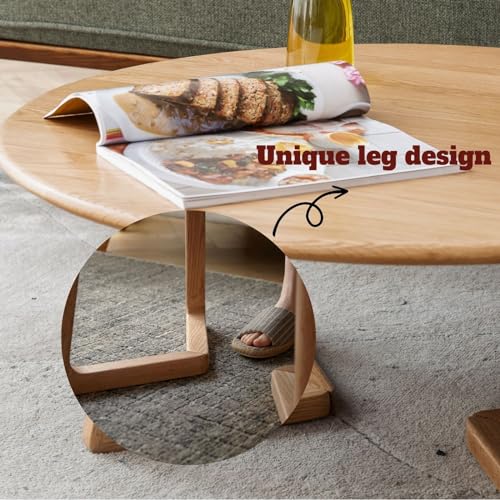 Solid Oak Wood Round Coffee Table B540554