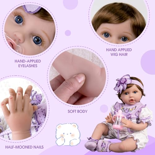 22 Inch Realistic Reborn Baby Doll with Feeding Accessories Set B94995