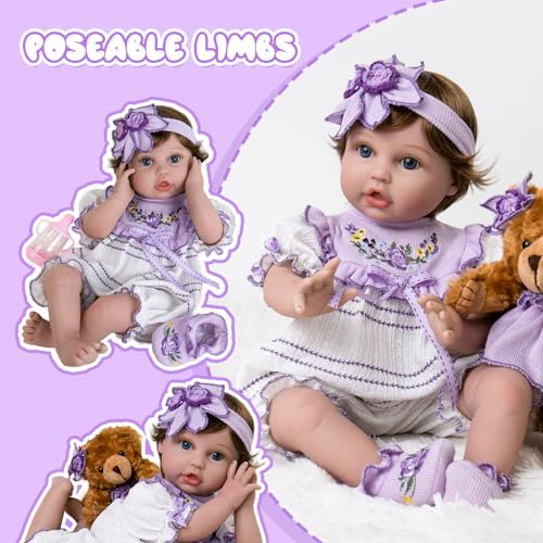22 Inch Realistic Reborn Baby Doll with Feeding Accessories Set B94995
