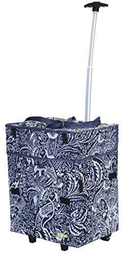 Black Collapsible Rolling Utility Cart Q910