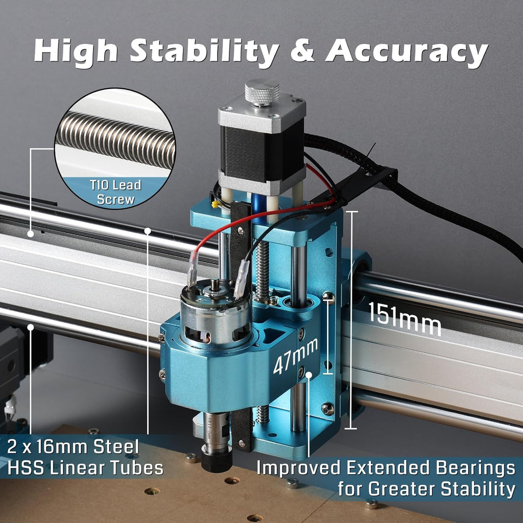 4040-PRO CNC Machine with 65mm Diameter Palm Trimmer Router V2240