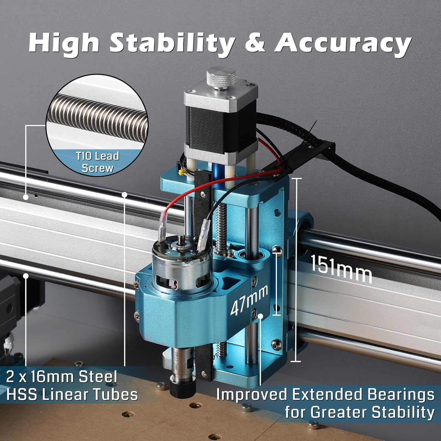 4040-PRO CNC Machine with 65mm Diameter Palm Trimmer Router V2240